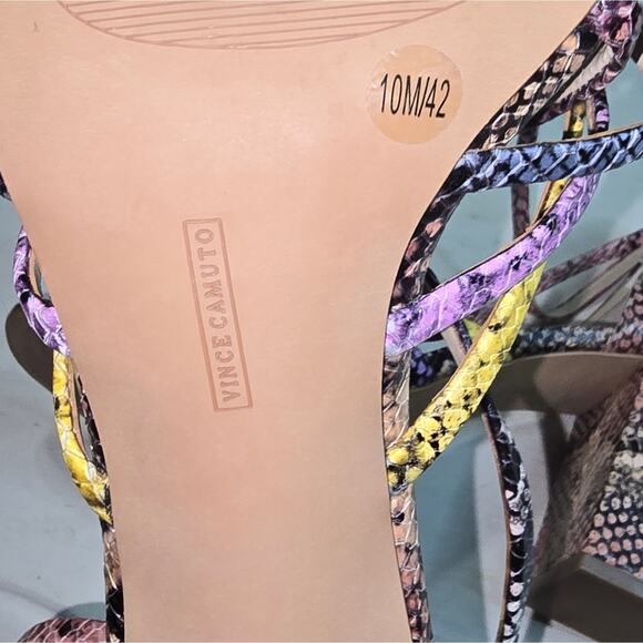 Vince‎ Camuto WINIVEY SANDAL Heels Snake Print Multicolor Straps Square Toe 10 - Picture 13 of 15